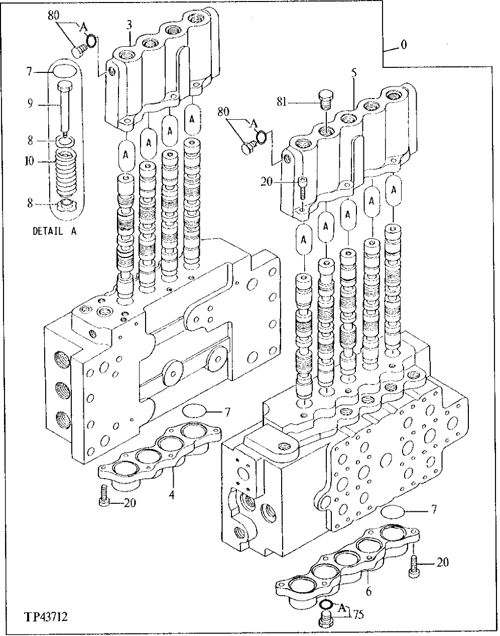 Схема запчастей John Deere 92ELC - 199 - Control Valve Components 2160 Vehicle Hydraulics