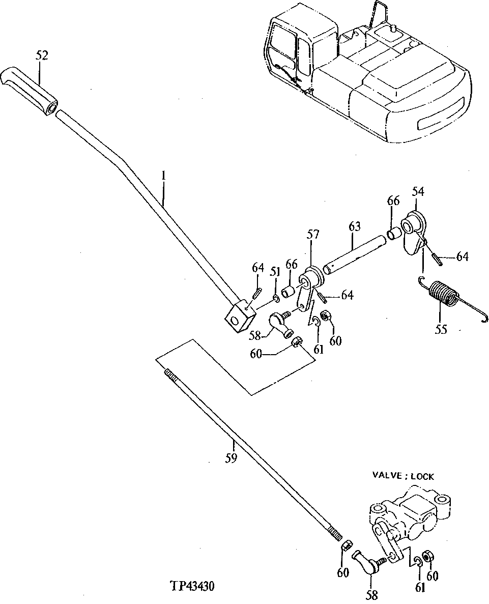 Схема запчастей John Deere 92ELC - 231 - Control Lever ( - 011369) 3315 Control Linkage