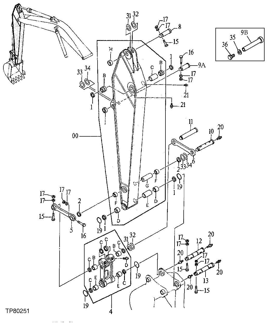 Схема запчастей John Deere 92ELC - 246 - Long Arm 4.0m 3340 Frames