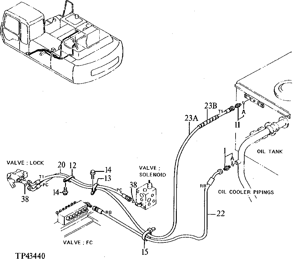 Схема запчастей John Deere 92ELC - 269 - PILOT PIPINGS ( - 010999) 3360 Hydraulic System