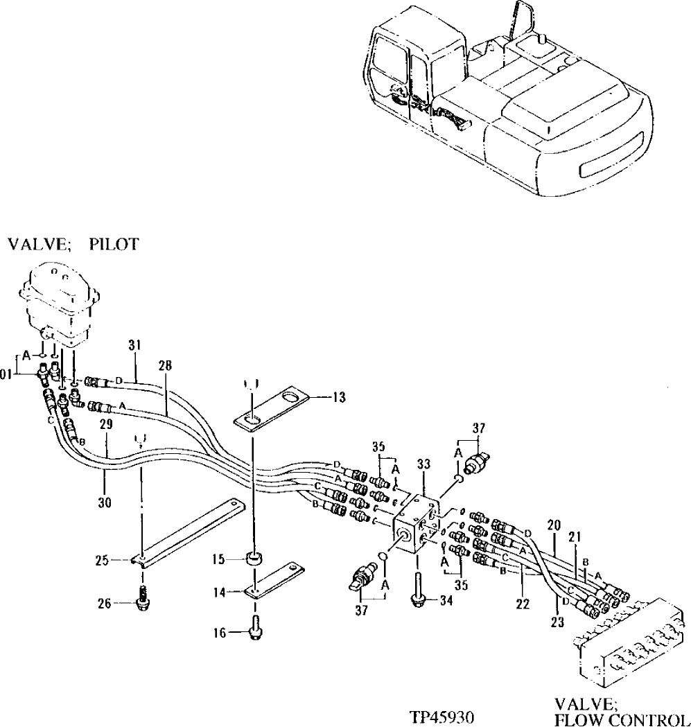 Схема запчастей John Deere 92ELC - 272 - PILOT PIPINGS (011000 - ) 3360 Hydraulic System