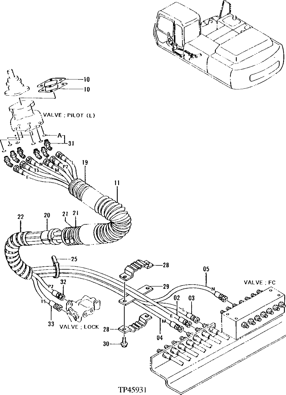 Схема запчастей John Deere 92ELC - 275 - PILOT PIPINGS (011000 - ) 3360 Hydraulic System