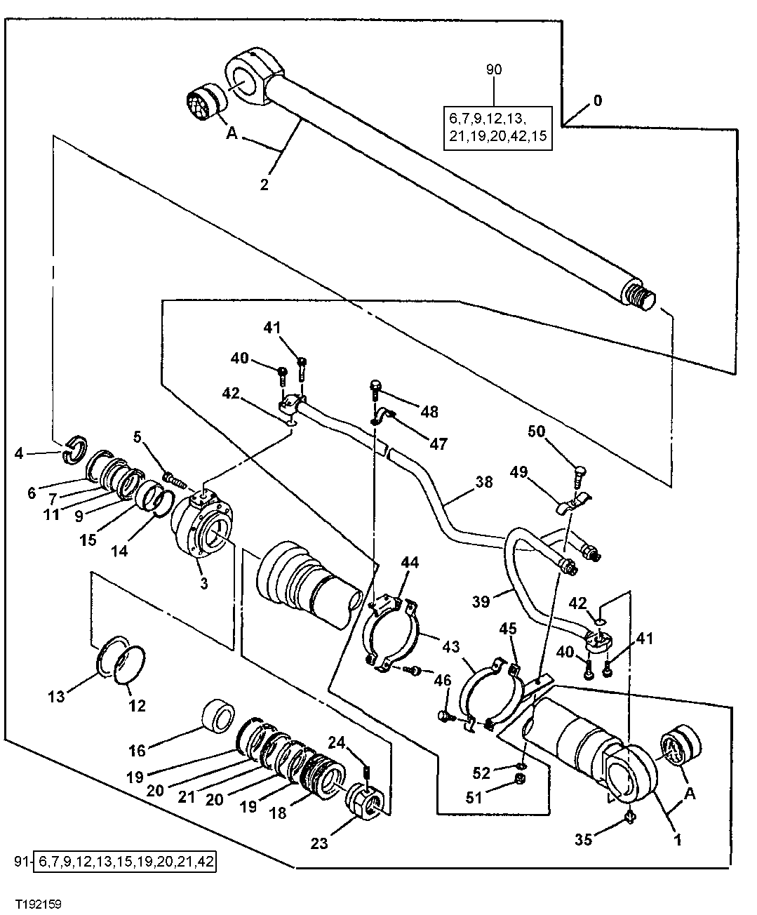 Схема запчастей John Deere 92ELC - 286 - Left Boom Cylinder 3360 Hydraulic System