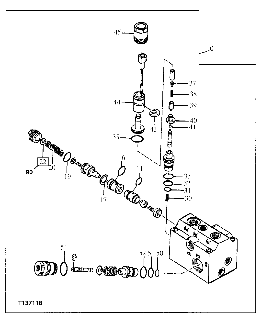 Схема запчастей John Deere 92ELC - 296 - Solenoid Valve ( - 010999) 3360 Hydraulic System