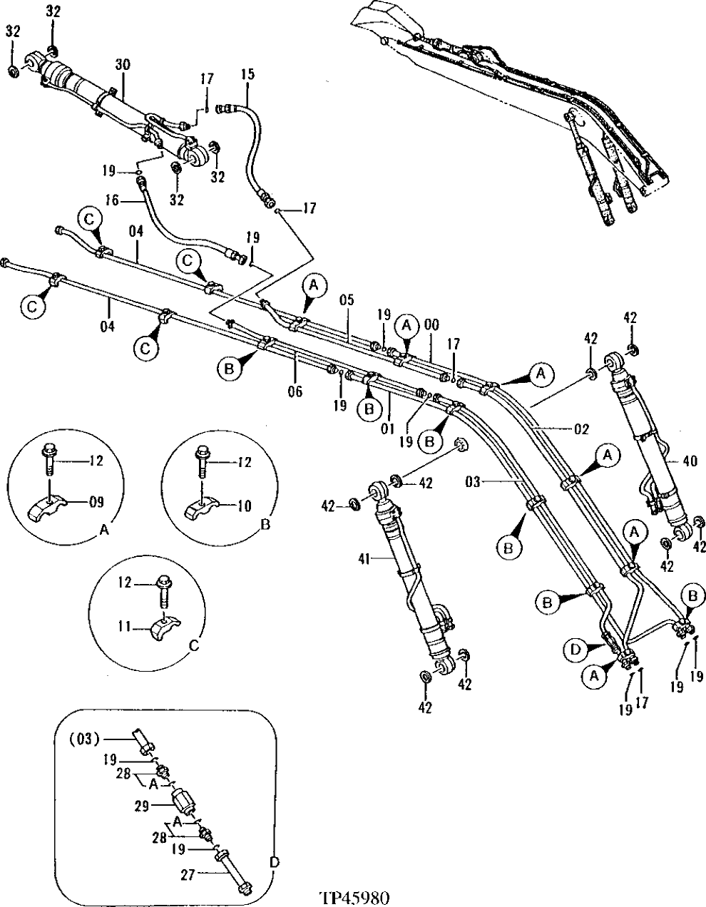 Схема запчастей John Deere 92ELC - 303 - SUPER LONG FRONT PIPINGS (011000 - ) 3360 Hydraulic System