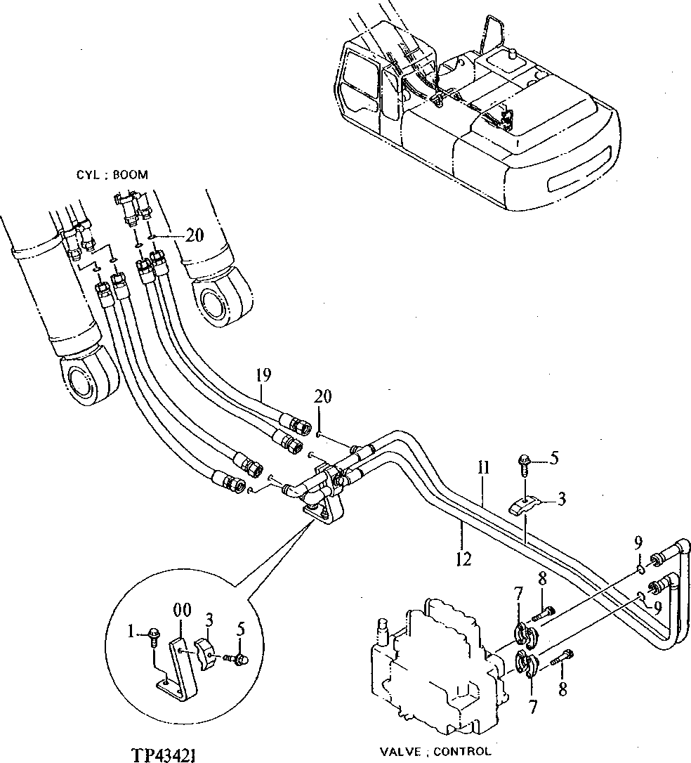 Схема запчастей John Deere 92ELC - 248 - MAIN PIPINGS 3360 Hydraulic System