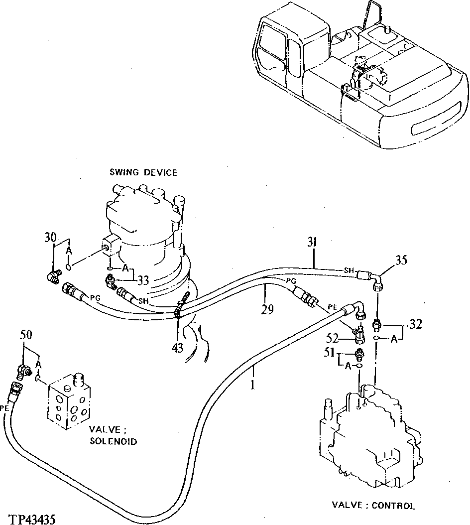 Схема запчастей John Deere 92ELC - 259 - PILOT PIPINGS ( - 010999) 3360 Hydraulic System