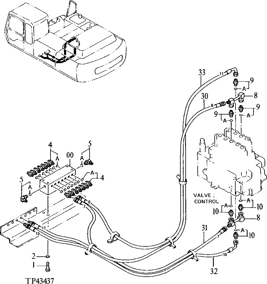 Схема запчастей John Deere 92ELC - 263 - PILOT PIPINGS ( - 010999) 3360 Hydraulic System