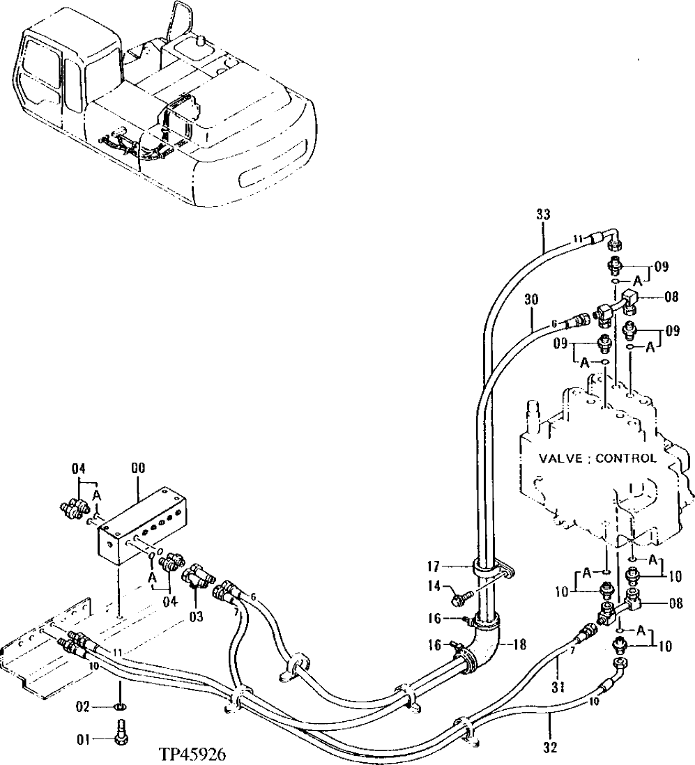 Схема запчастей John Deere 92ELC - 264 - PILOT PIPINGS (011000 - ) 3360 Hydraulic System