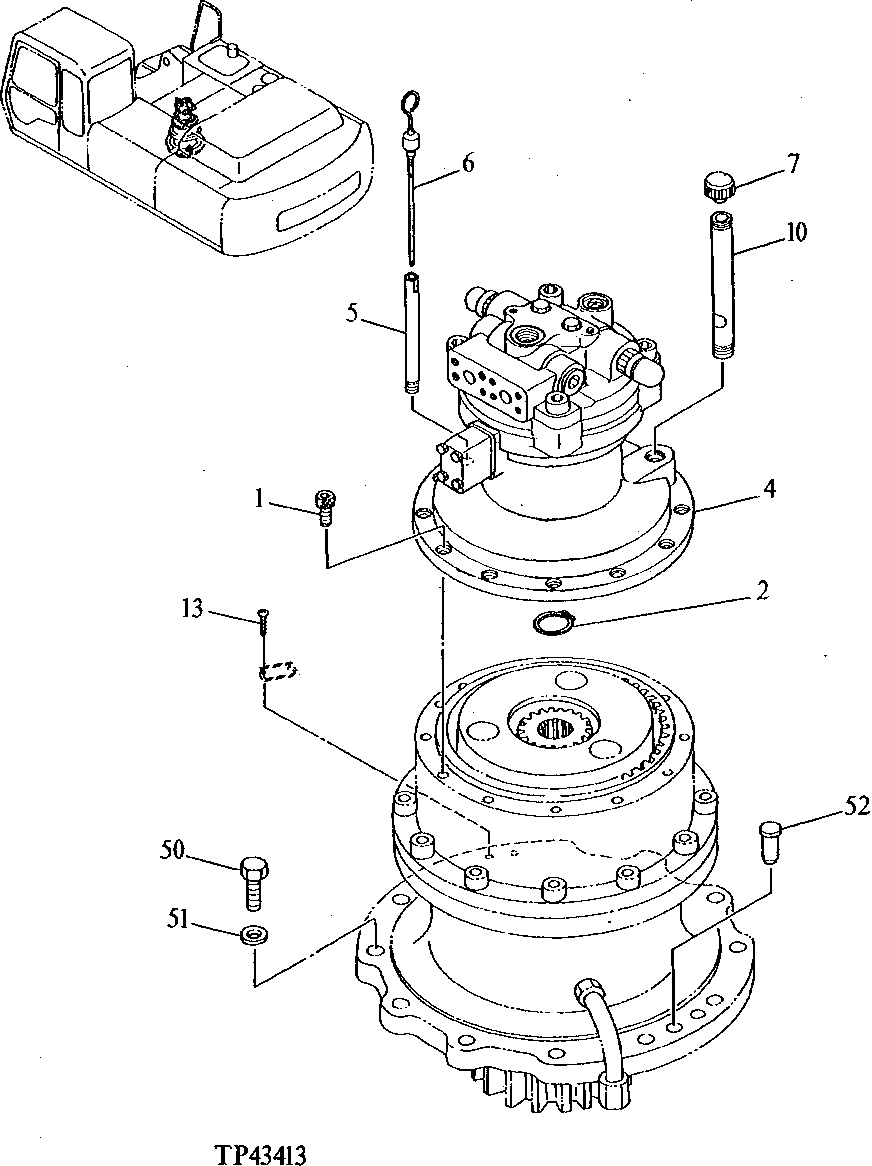 Схема запчастей John Deere 92ELC - 317 - Swing Device 4360 Hydraulics