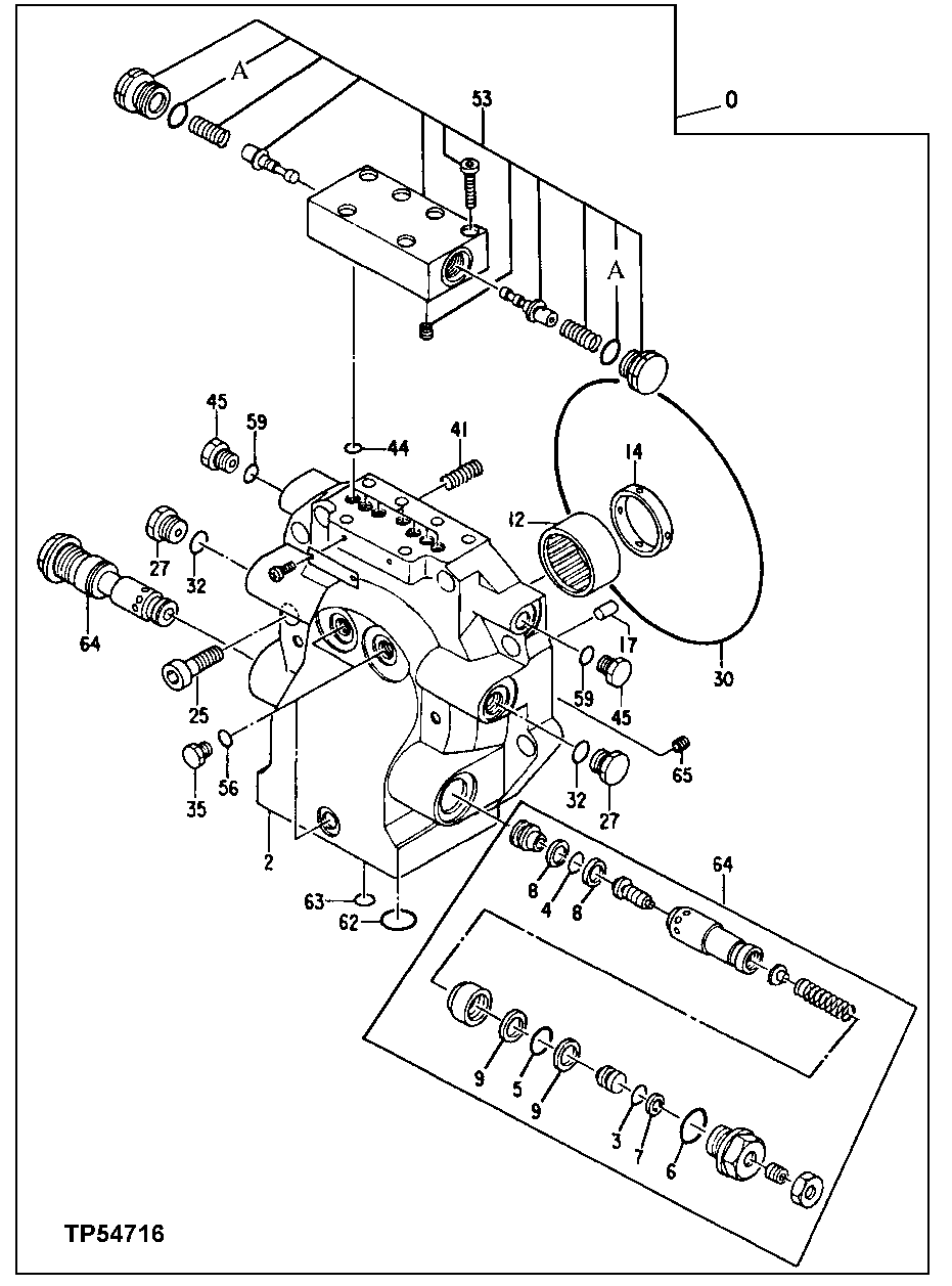 Схема запчастей John Deere 92ELC - 12 - Propel Motor 0260 HYDRAULIC SYSTEM