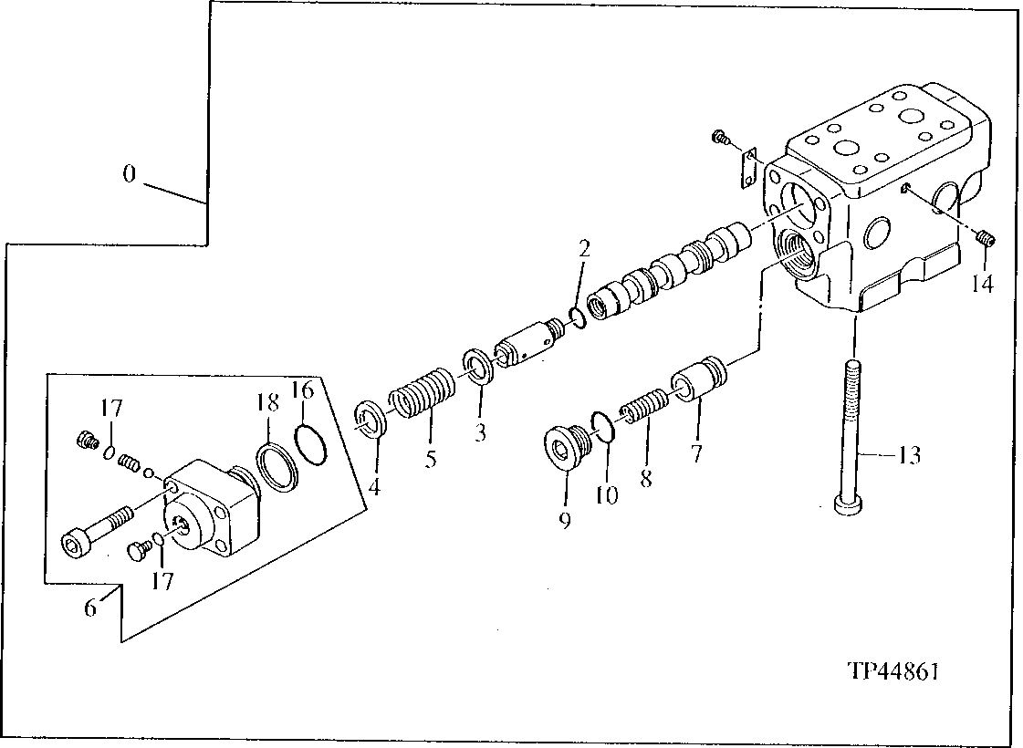 Схема запчастей John Deere 92ELC - 14 - Brake Valve 0260 HYDRAULIC SYSTEM