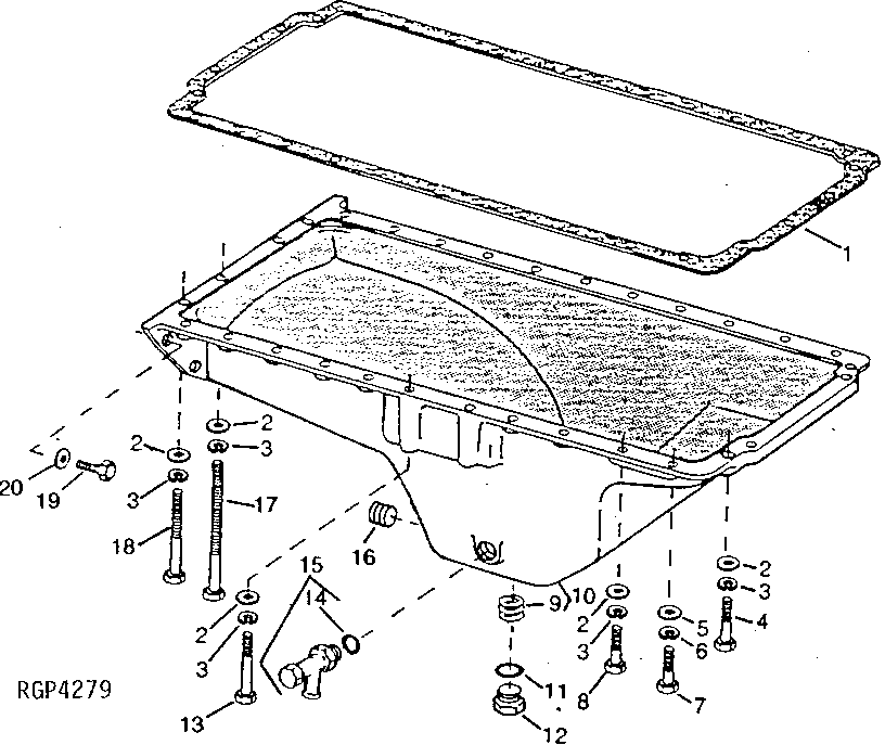 Схема запчастей John Deere 92ELC - 34 - Oil Pan 0407 OILING SYSTEM 6101AT010 6101AT010