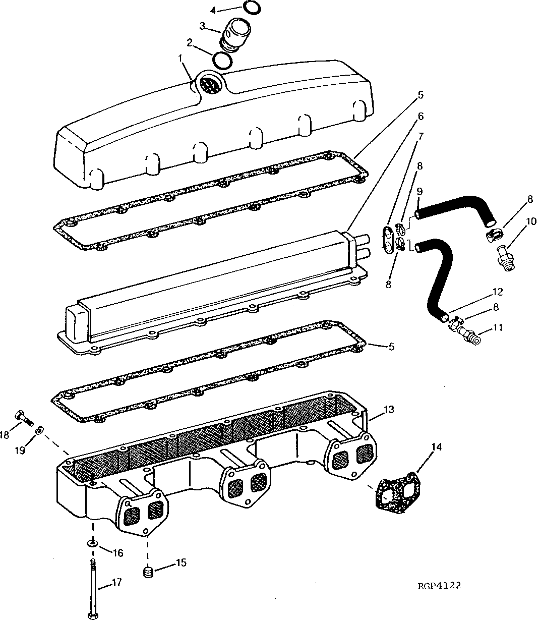 Схема запчастей John Deere 92ELC - 57 - Aftercooler And Intake Manifold 0414 Intake Manifold 6101AT010 6101AT010