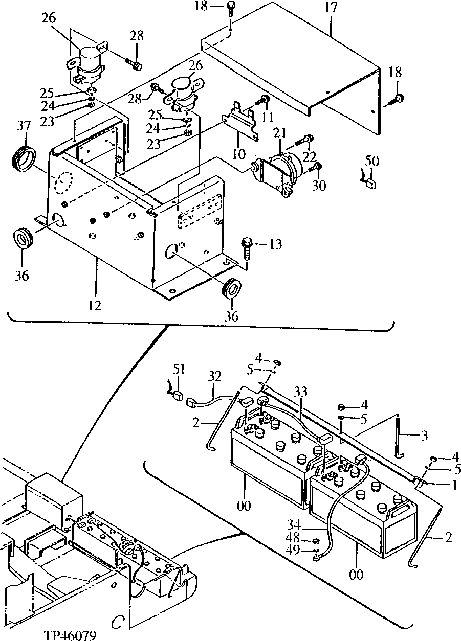 Схема запчастей John Deere 92ELC - 105 - ELECTRIC PARTS 1674 Wiring Harness And Switches