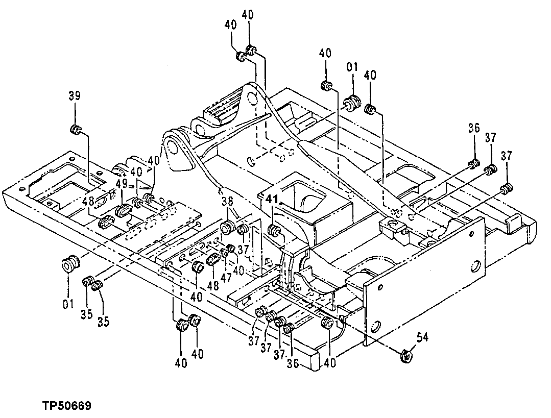 Схема запчастей John Deere 92ELC - 117 - Main Frame 1740 Frame Installation