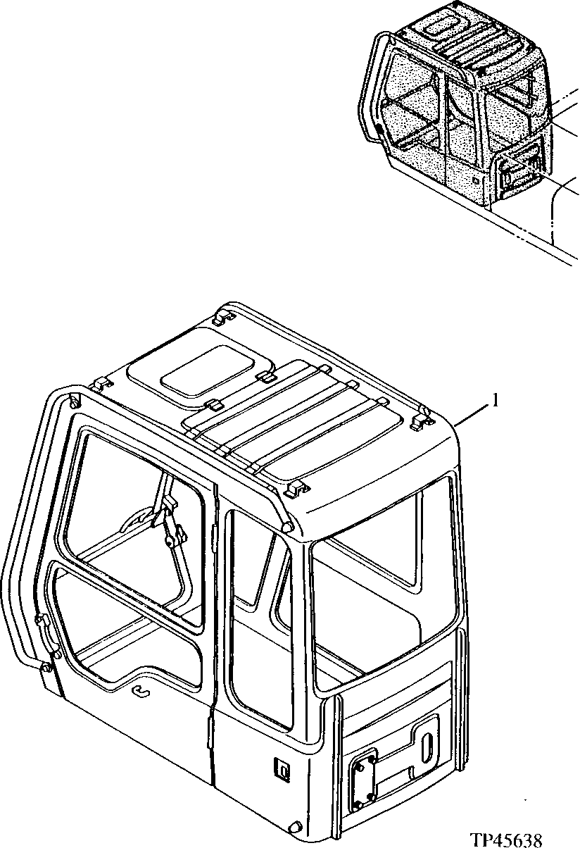 Схема запчастей John Deere 92ELC - 125 - Cab 1810 Operator Enclosure