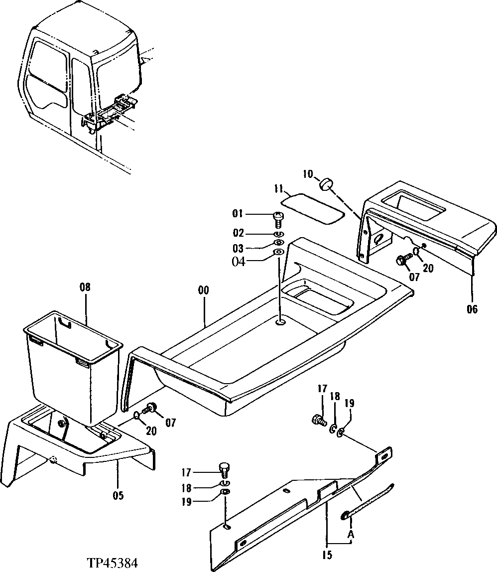 Схема запчастей John Deere 92ELC - 133 - Cab Rear Cover 1810 Operator Enclosure