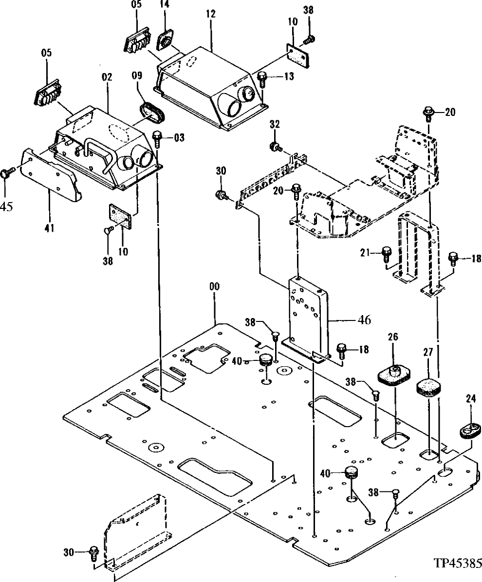 Схема запчастей John Deere 92ELC - 134 - Cab Floor Parts 1810 Operator Enclosure