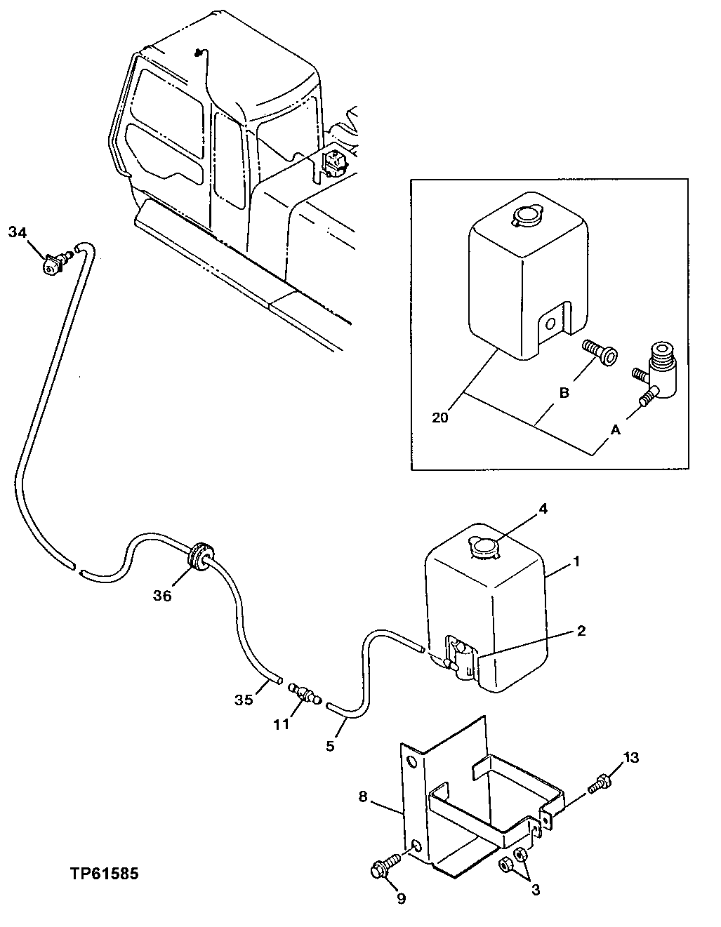 Схема запчастей John Deere 92ELC - 138 - Window Washer 1810 Operator Enclosure