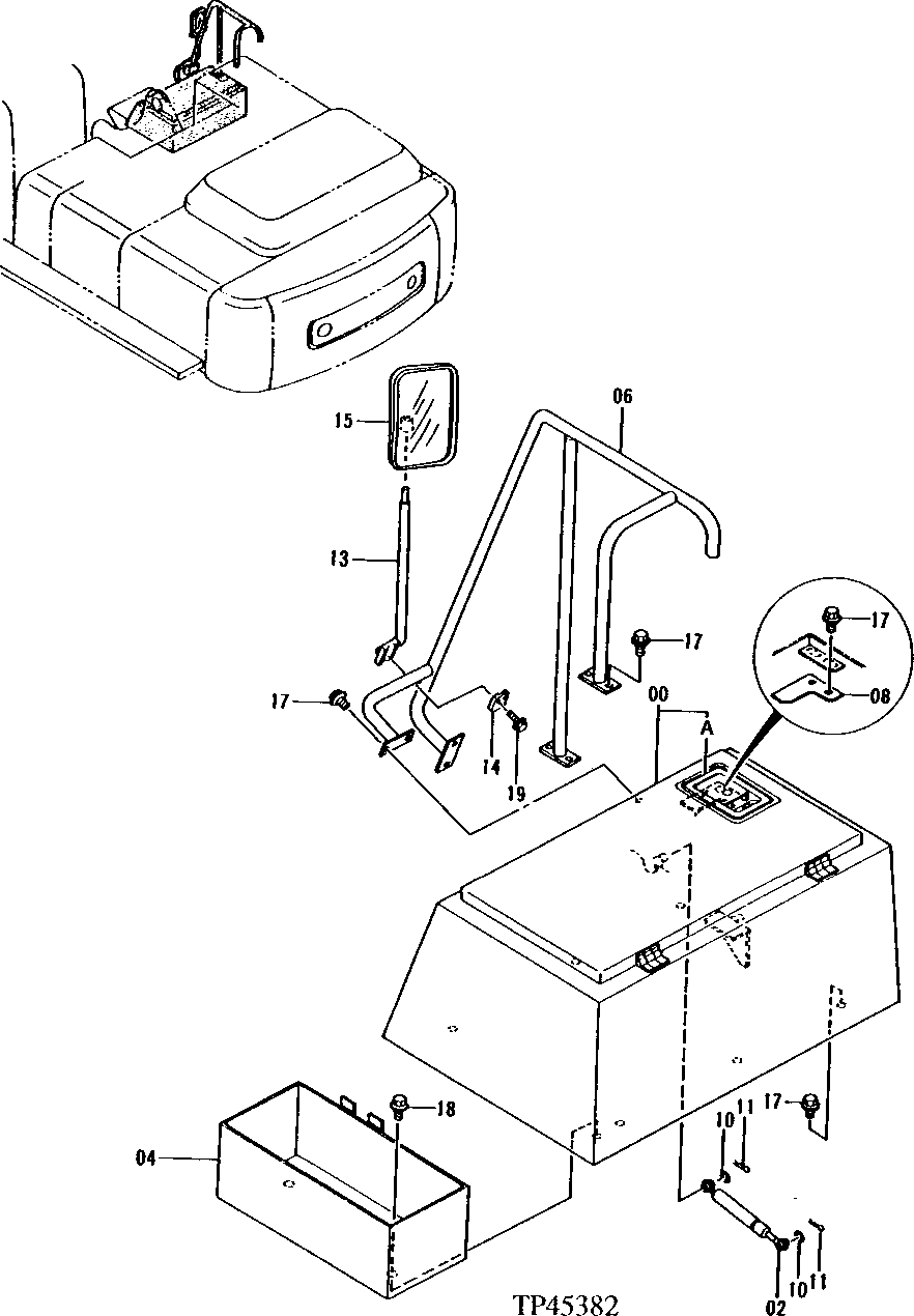 Схема запчастей John Deere 92ELC - 159 - LUBRICATION COVER 1910 Hood Or Engine Enclosure