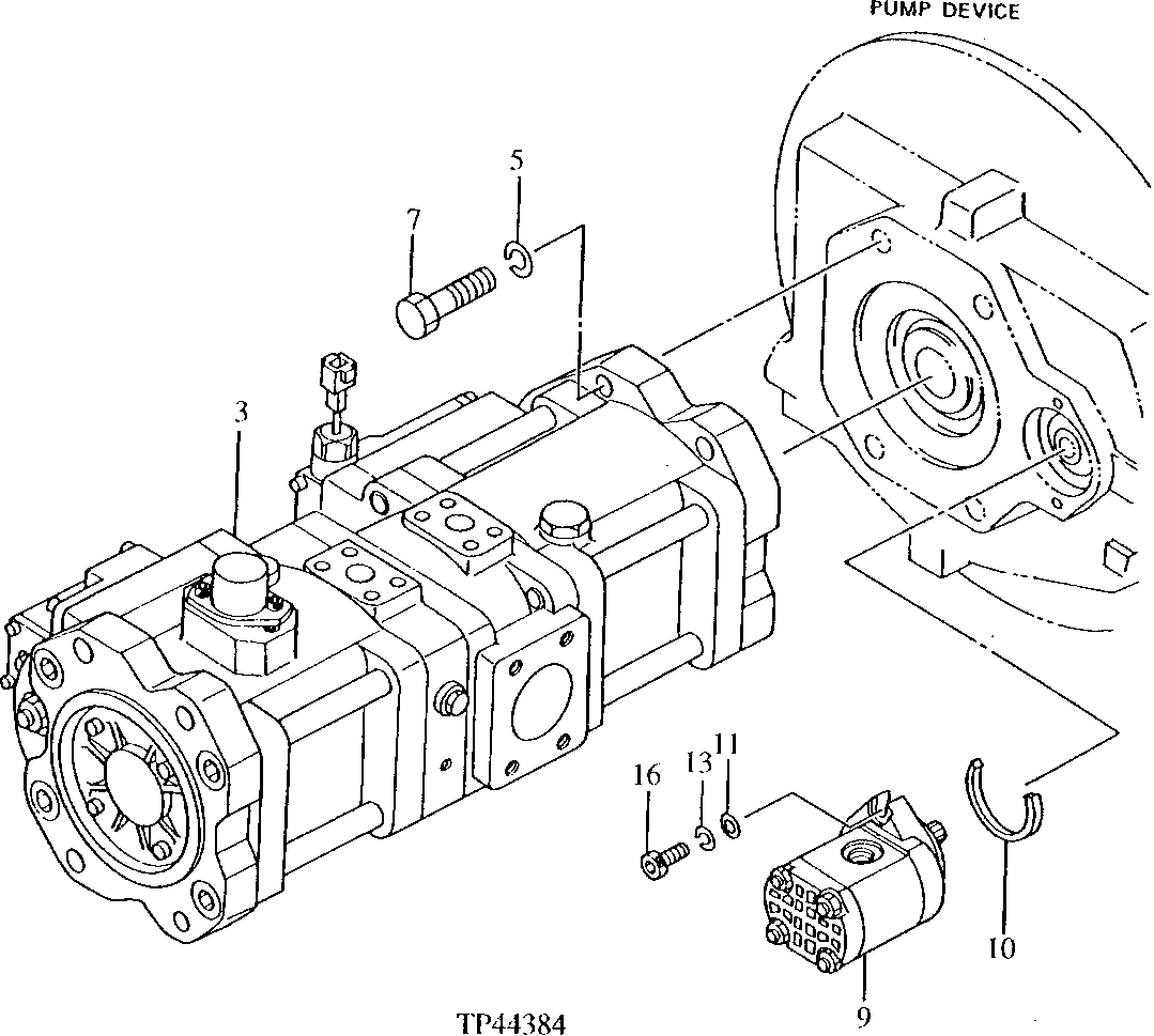 Схема запчастей John Deere 92ELC - 165 - Main Hydraulic Pump 2160 Vehicle Hydraulics