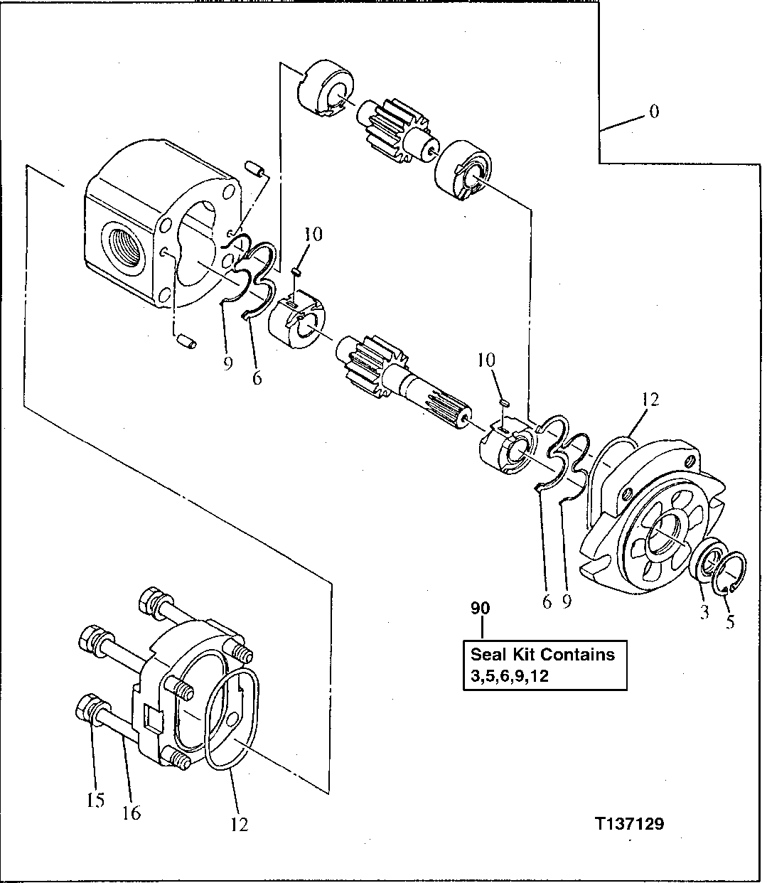 Схема запчастей John Deere 92ELC - 168 - PUMP GEAR 2160 Vehicle Hydraulics