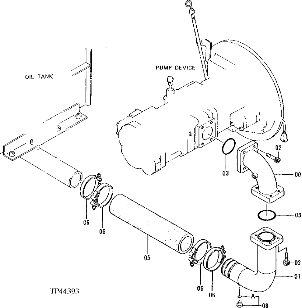 Схема запчастей John Deere 92ELC - 174 - SUCTION PIPINGS 2160 Vehicle Hydraulics