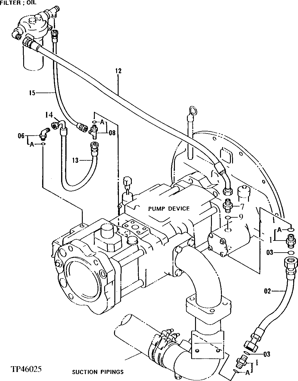 Схема запчастей John Deere 92ELC - 177 - PILOT PIPINGS 2160 Vehicle Hydraulics