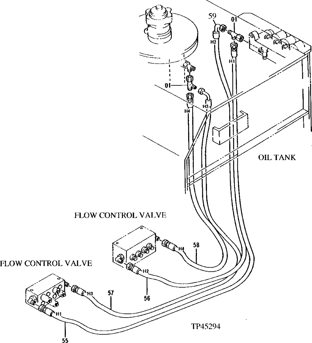 Схема запчастей John Deere 92ELC - 184 - PILOT PIPINGS 2160 Vehicle Hydraulics