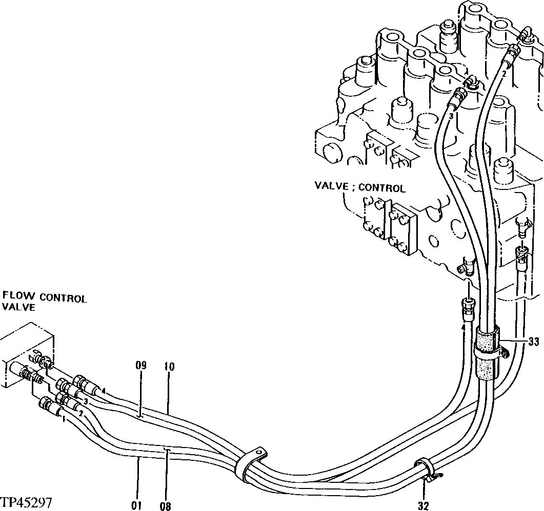 Схема запчастей John Deere 92ELC - 187 - PILOT PIPINGS 2160 Vehicle Hydraulics