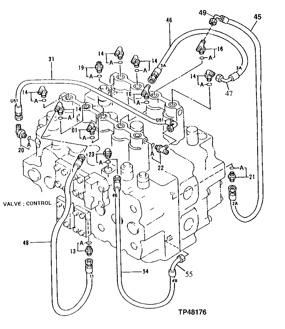 Схема запчастей John Deere 92ELC - 194 - PILOT PIPINGS 2160 Vehicle Hydraulics