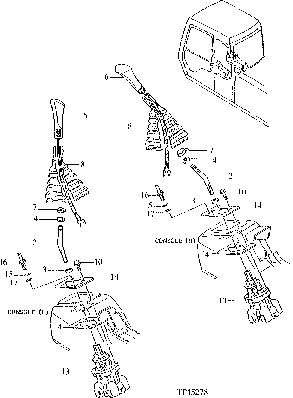 Схема запчастей John Deere 92ELC - 230 - Control Lever 3315 Control Linkage