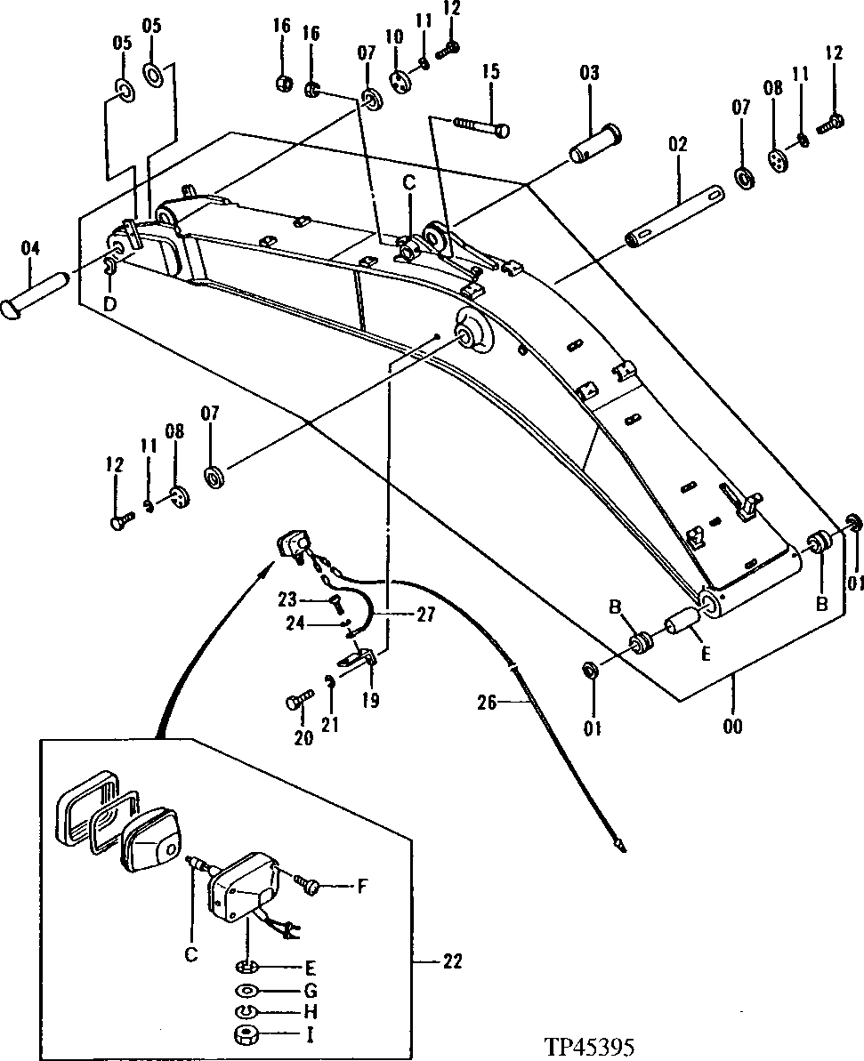 Схема запчастей John Deere 92ELC - 244 - Standard Boom 3340 BACKHOE AND EXCAVATOR FRAMES