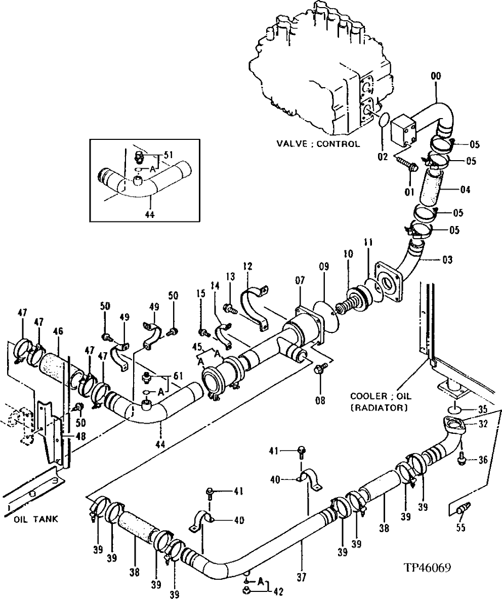 Схема запчастей John Deere 92ELC - 250 - RETURN PIPINGS ( - 006162) 3360 HYDRAULIC SYSTEM