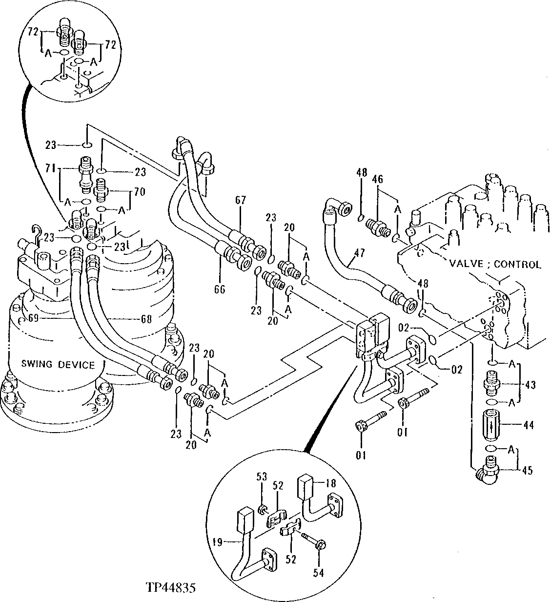 Схема запчастей John Deere 92ELC - 261 - MAIN PIPINGS 3360 HYDRAULIC SYSTEM