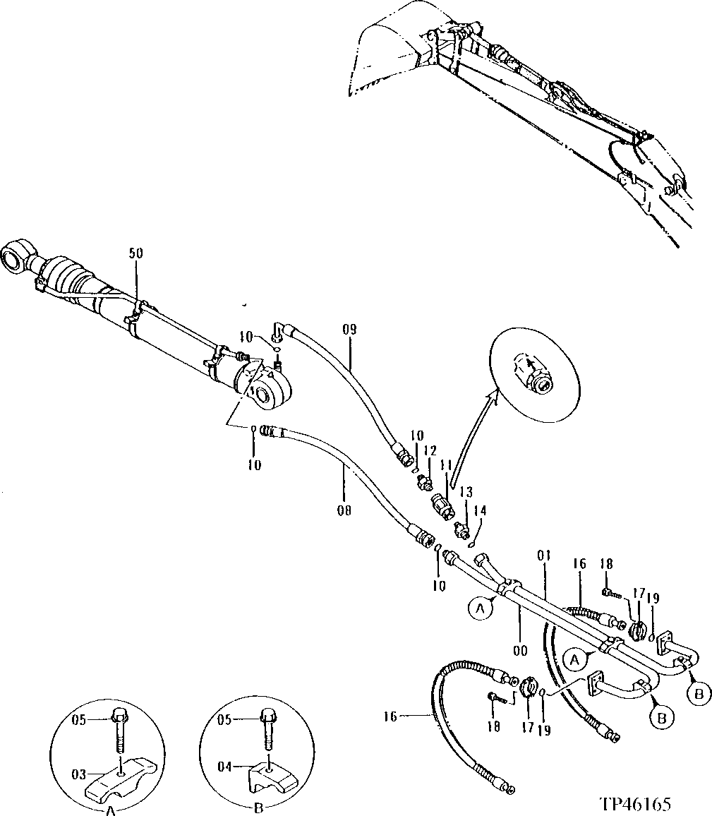 Схема запчастей John Deere 92ELC - 266 - LONG ARM FRONT PIPINGS 3360 HYDRAULIC SYSTEM