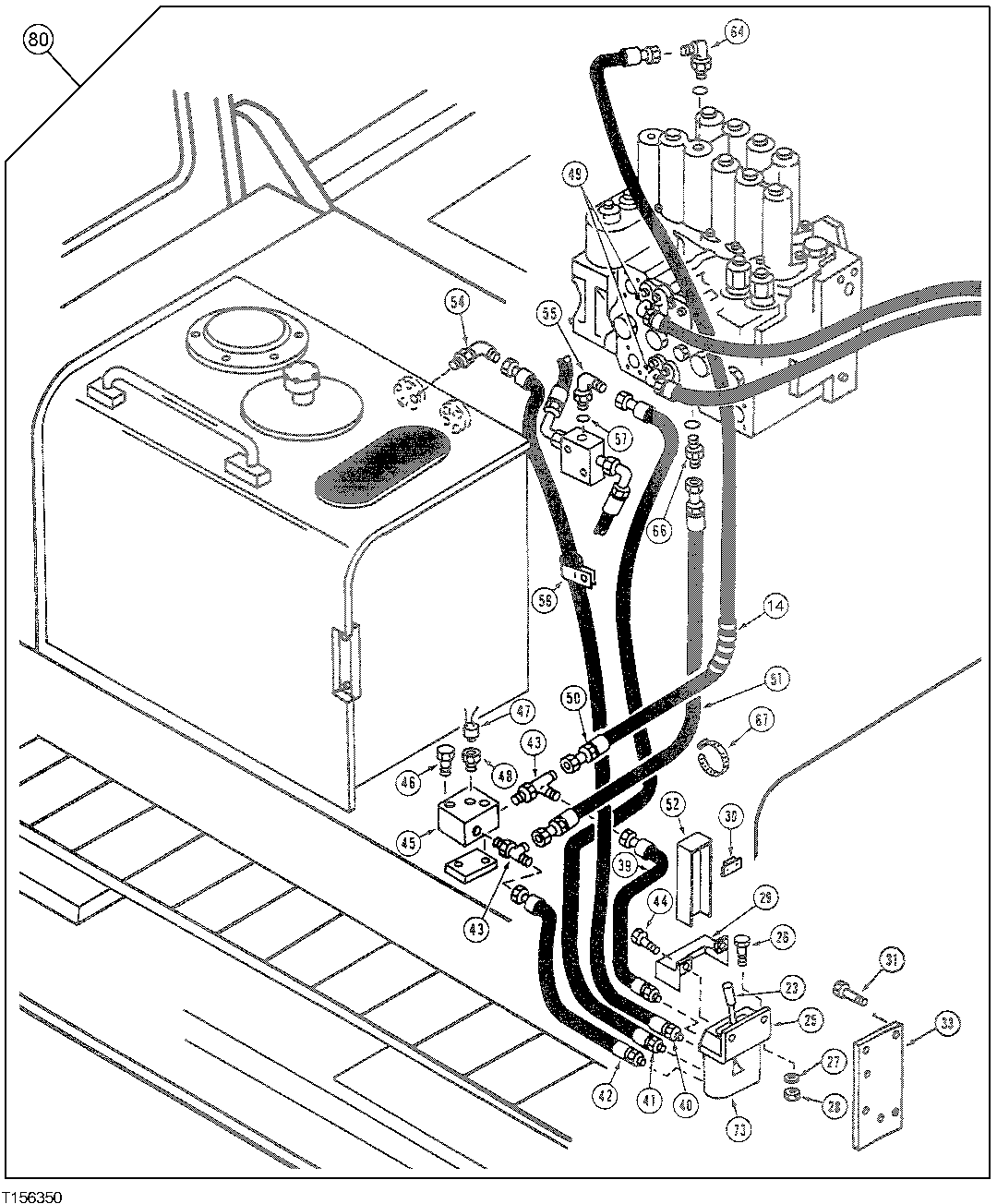 Схема запчастей John Deere 92ELC - 283 - COUNTERWEIGHT REMOVAL KIT AND COMPONENTS 3360 HYDRAULIC SYSTEM