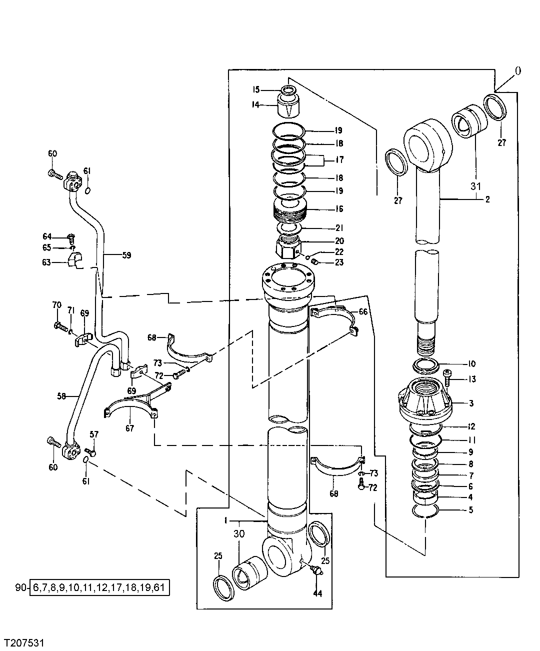 Схема запчастей John Deere 92ELC - 287 - Left Boom Cylinder 3360 HYDRAULIC SYSTEM