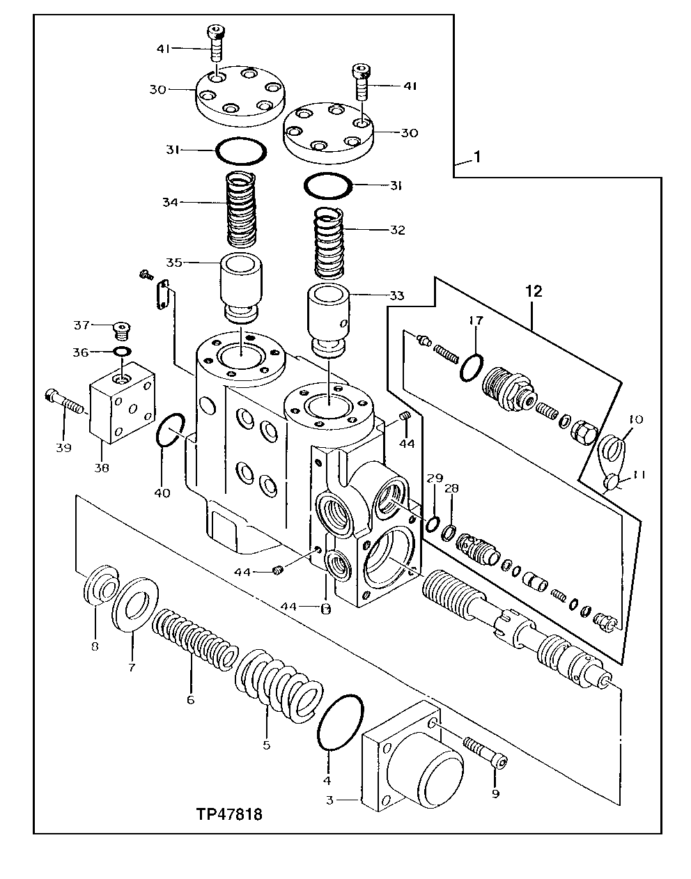 Схема запчастей John Deere 92ELC - 304 - ARM ROD LOAD LOWERING HOLDING VALVE 3360 HYDRAULIC SYSTEM