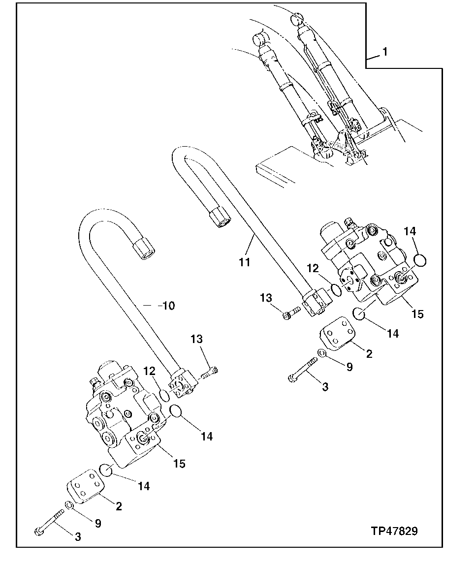 Схема запчастей John Deere 92ELC - 305 - BOOM CYLINDER LOAD LOWERING VALVE KIT 3360 HYDRAULIC SYSTEM