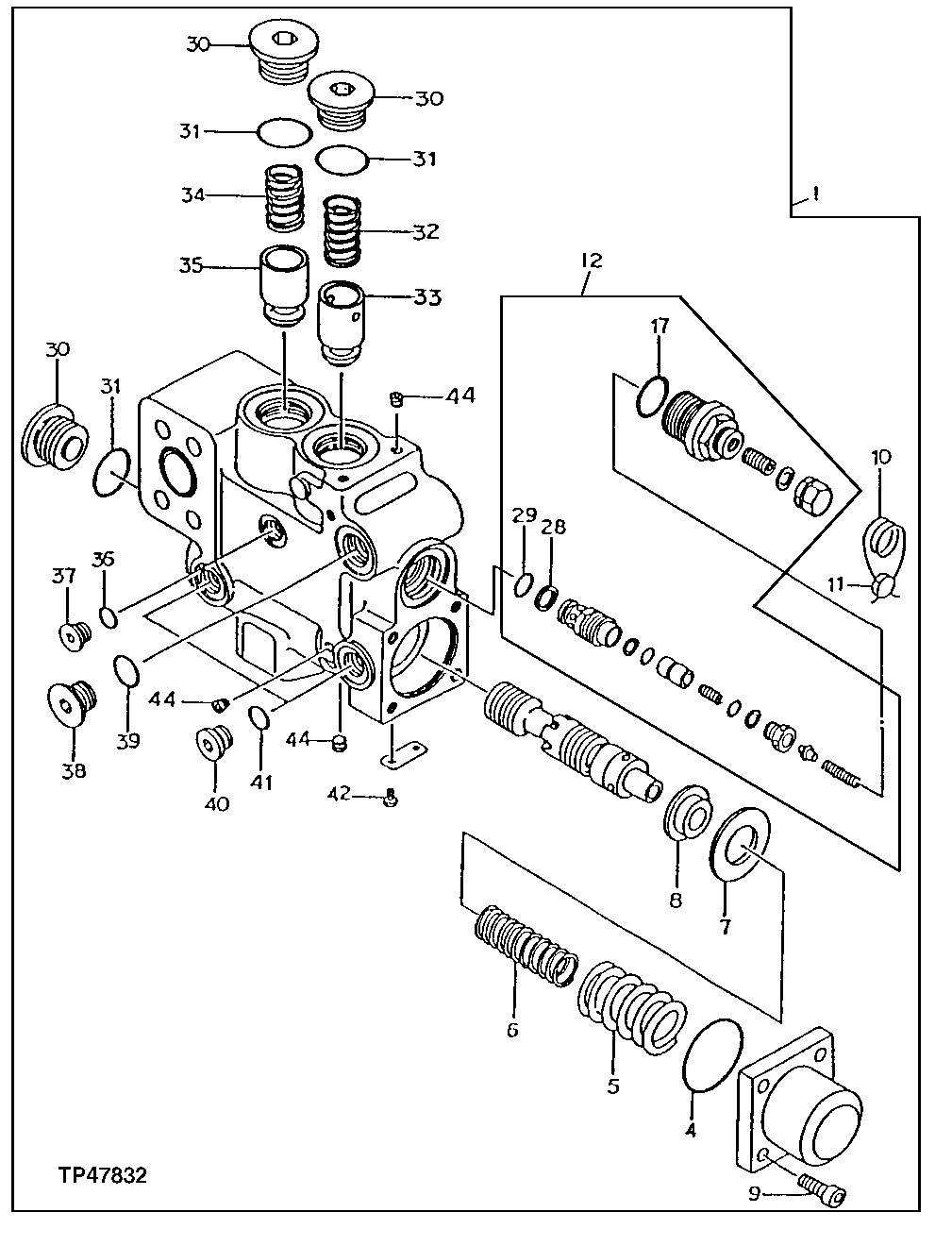 Схема запчастей John Deere 92ELC - 312 - LOAD LOWERING HOLDING VALVE 3360 HYDRAULIC SYSTEM