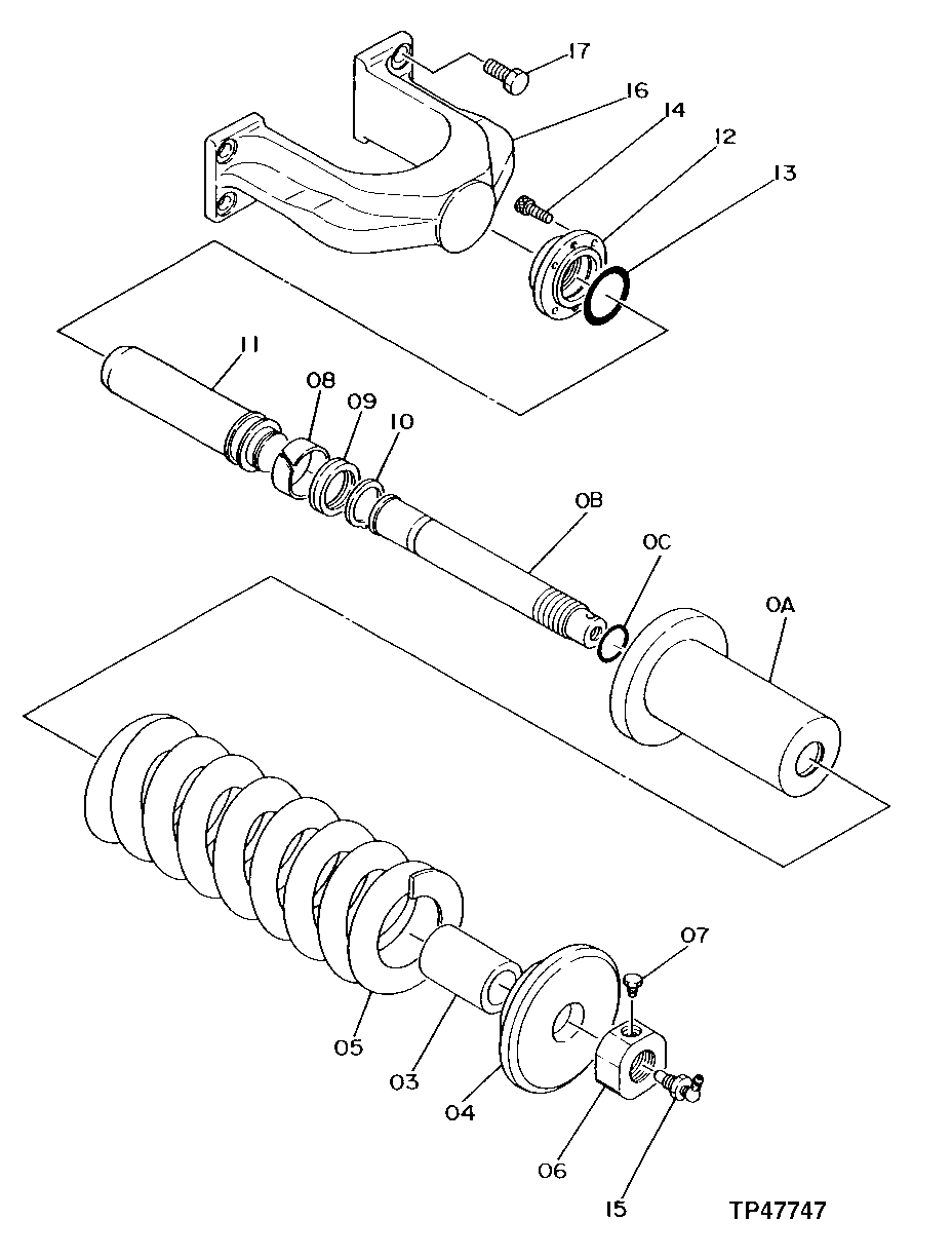 Схема запчастей John Deere 92DLC - 3 - Track Adjuster 0130 TRACKS SYSTEMS