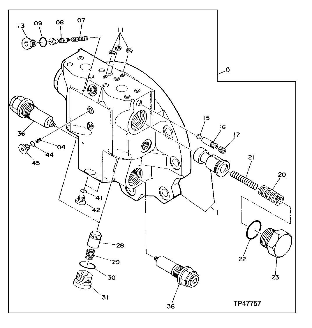 Схема запчастей John Deere 92DLC - 10 - Brake Valve 0260 HYDRAULIC SYSTEM