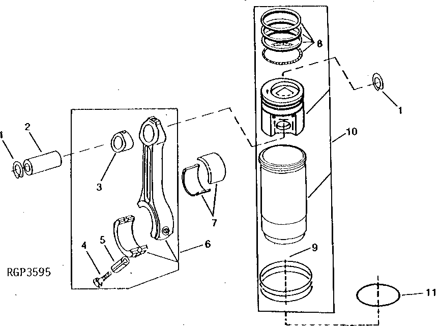 Схема запчастей John Deere 92DLC - 22 - Piston, Rings, Liners and Connecting Rods 0403 Connecting Rods And Pistons 6076AT033 6076AT033