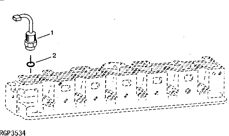 Схема запчастей John Deere 92DLC - 35 - ENGINE TEMPERATURE SWITCH SENSOR 0409 Cylinder Head and Valves 6076AT033 6076AT033