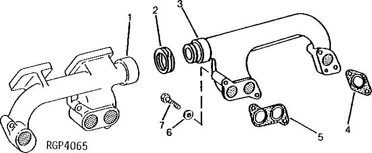 Схема запчастей John Deere 92DLC - 36 - Exhaust Manifolds 0410 Exhaust Manifold 6076AT033 6076AT033