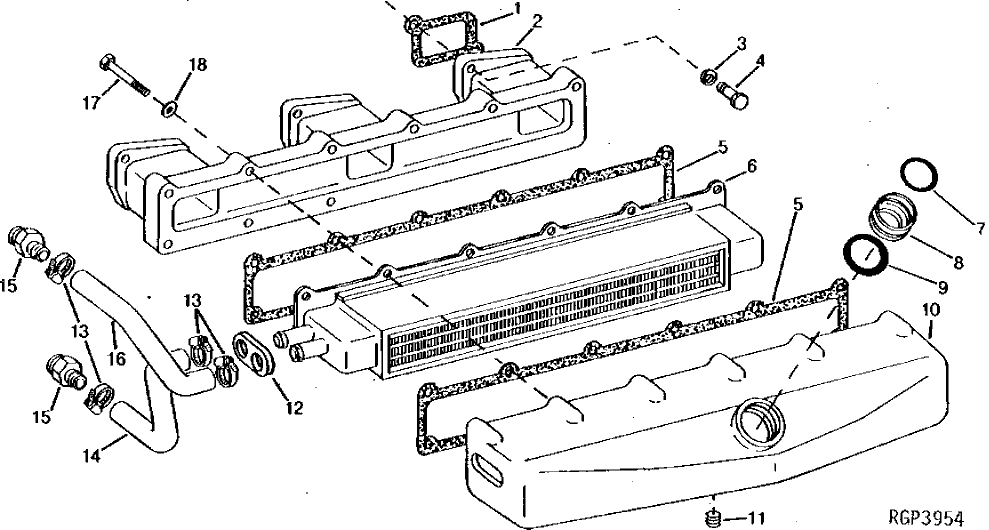 Схема запчастей John Deere 92DLC - 47 - Aftercooler And Intake Manifold 0414 Intake Manifold 6076AT033 6076AT033