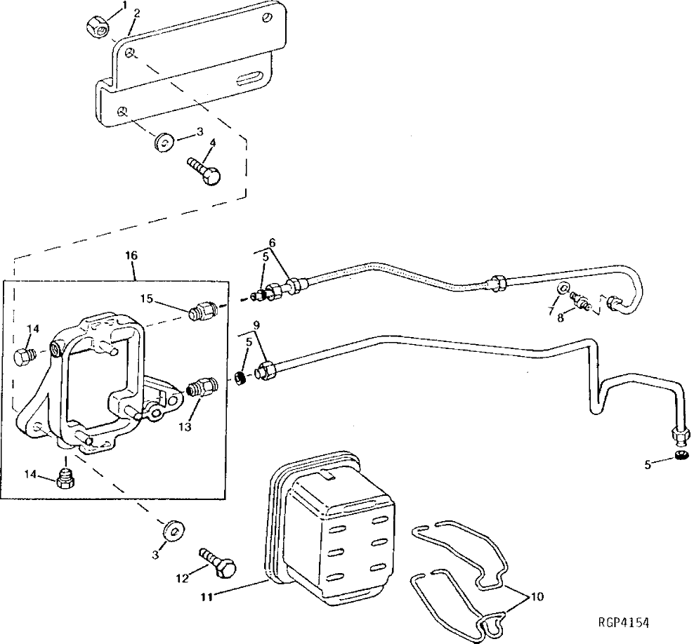 Схема запчастей John Deere 92DLC - 53 - Fuel Filter and Lines 0420 Fuel Filter 6076AT033 6076AT033