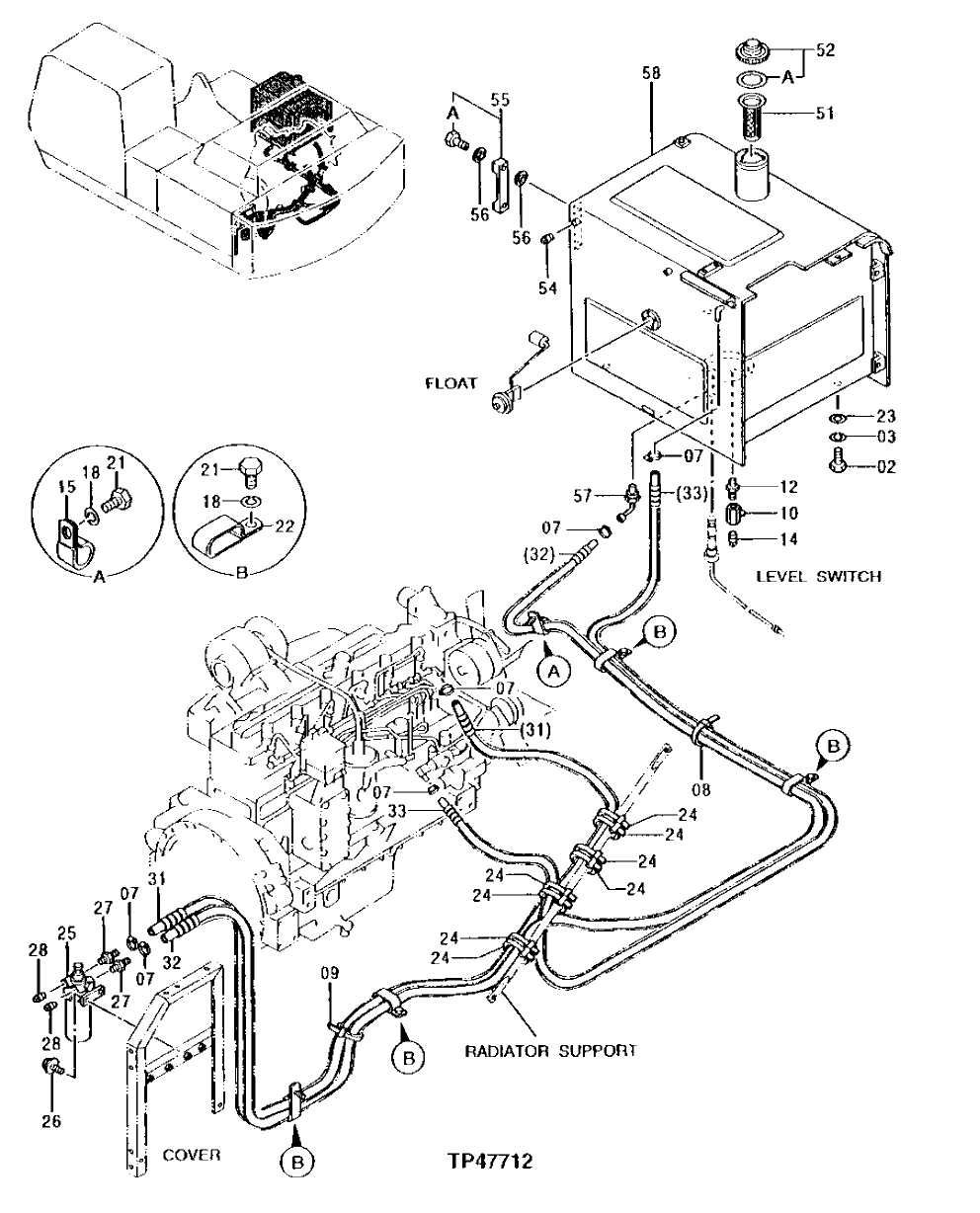 Схема запчастей John Deere 92DLC - 76 - Fuel Tank 0560 External Fuel Supply Systems